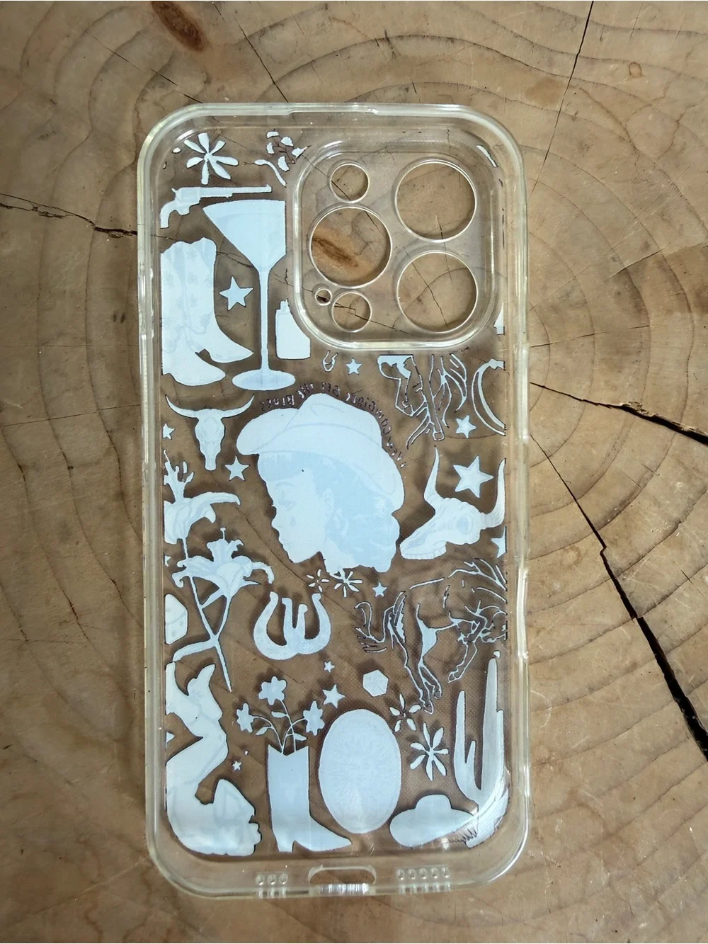 Western Cowboy Clear Case Blue Rodeo Print iPhone 16 Pro